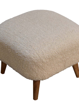 Boucle Cream Square Footstool