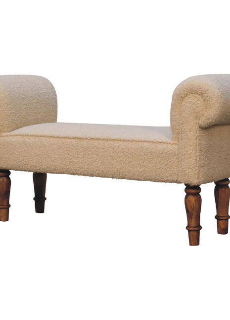 Boucle Cream Bench