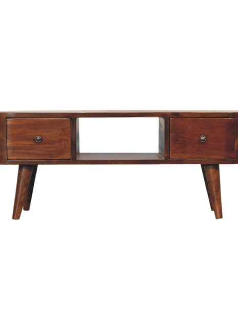 Chestnut Round Open Media Unit