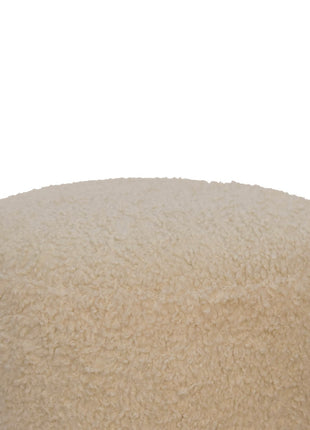 Boucle Cream Round Footstool