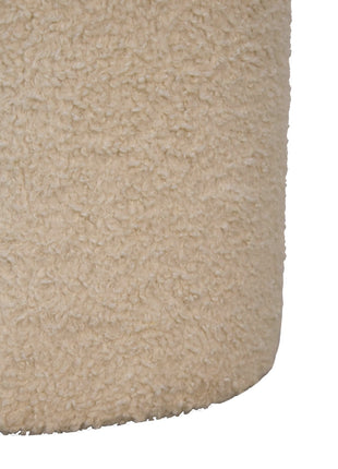 Boucle Cream Round Footstool