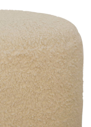 Boucle Cream Round Footstool