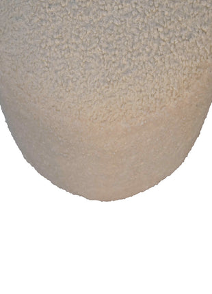 Boucle Cream Round Footstool