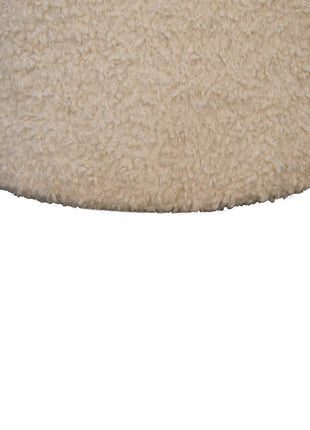 Boucle Cream Round Footstool