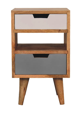 Mini Grey and White Cut-out Bedside