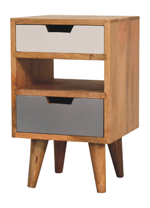 Mini Grey and White Cut-out Bedside