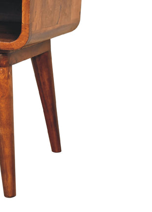 Curve Open Slot Chestnut Bedside