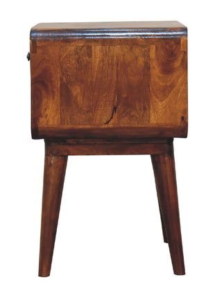 Curve Open Slot Chestnut Bedside
