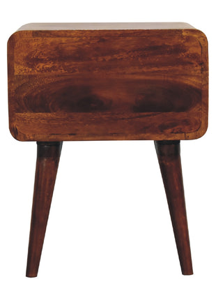 Curve Open Slot Chestnut Bedside