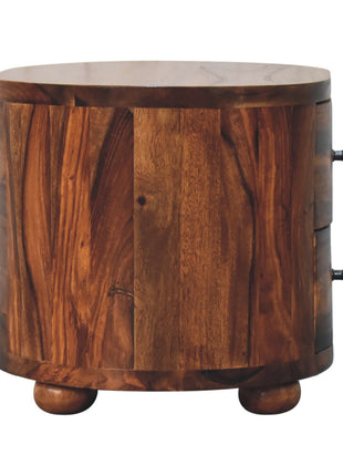 Round Honey Bedside with Bun Feet