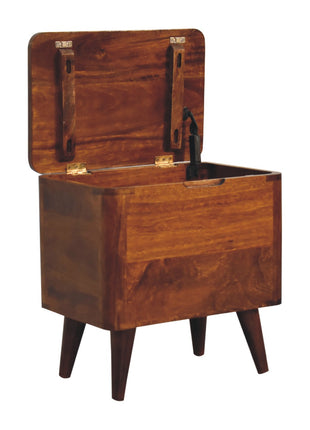 Chestnut Lid-up Storage Stool
