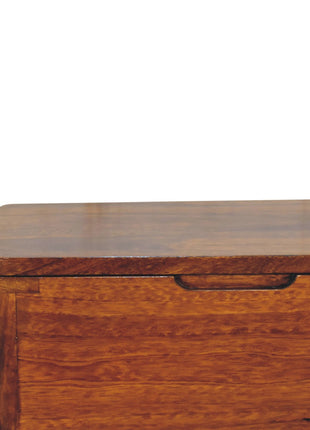 Chestnut Lid-up Storage Stool