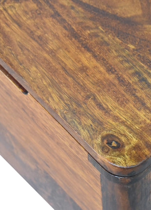 Chestnut Lid-up Storage Stool