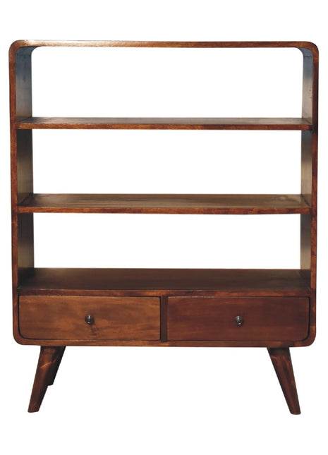 Curved Chestnut Low Bookcase