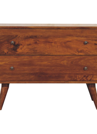 2 Drawer Curved Chestnut Chest