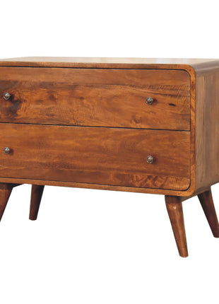 2 Drawer Curved Chestnut Chest