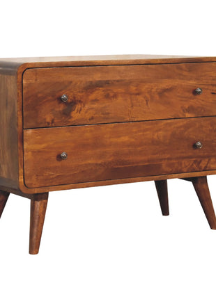 2 Drawer Curved Chestnut Chest