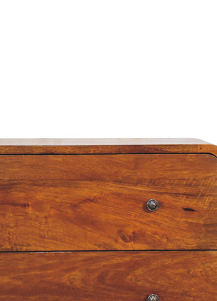 2 Drawer Curved Chestnut Chest