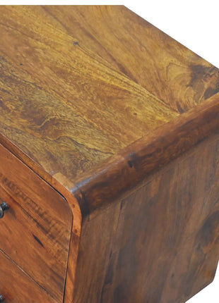 2 Drawer Curved Chestnut Chest