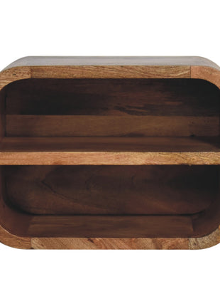 Oak-ish Floating Open Curve Bedside