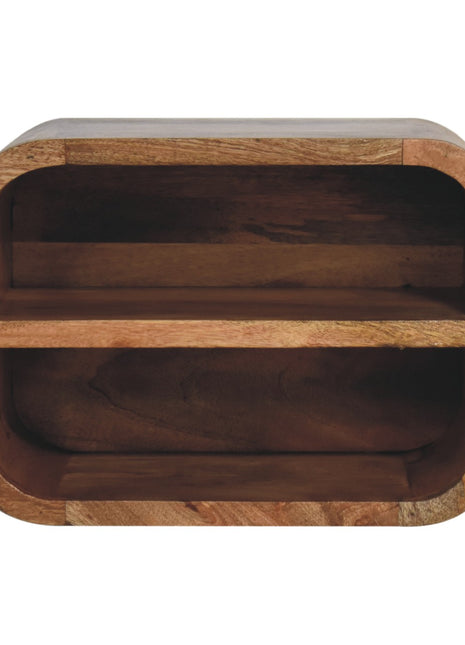 Oak-ish Floating Open Curve Bedside