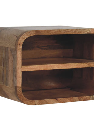 Oak-ish Floating Open Curve Bedside