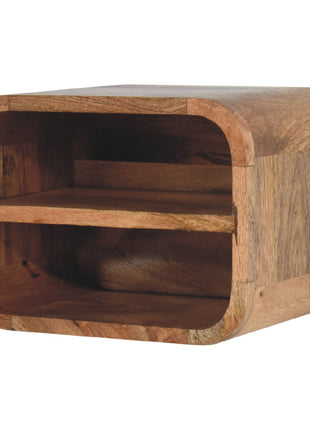 Oak-ish Floating Open Curve Bedside
