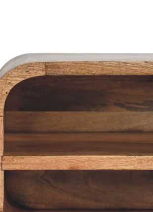 Oak-ish Floating Open Curve Bedside