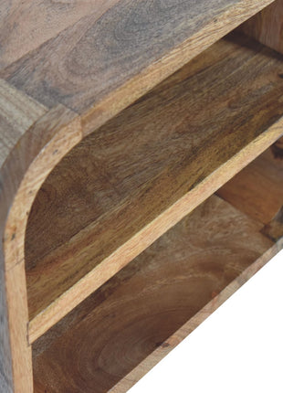 Oak-ish Floating Open Curve Bedside