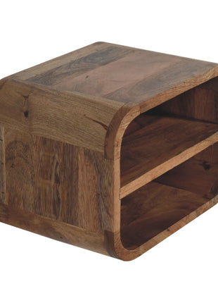 Oak-ish Floating Open Curve Bedside