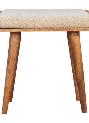 Boucle Cream Tray Style Footstool