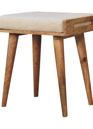 Boucle Cream Tray Style Footstool