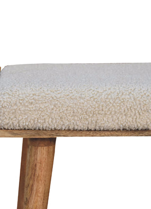 Boucle Cream Tray Style Footstool