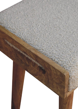 Boucle Cream Tray Style Footstool