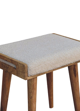 Boucle Cream Tray Style Footstool