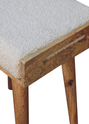 Boucle Cream Tray Style Footstool