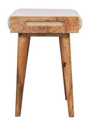 Boucle Cream Tray Style Footstool