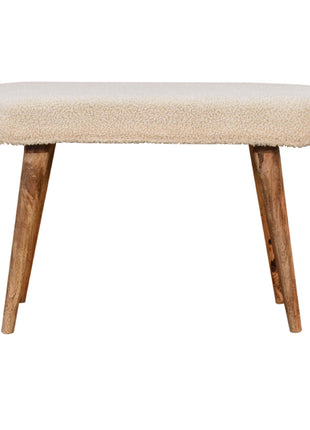 Cream Boucle Nordic Bench