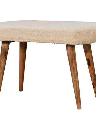 Cream Boucle Nordic Bench