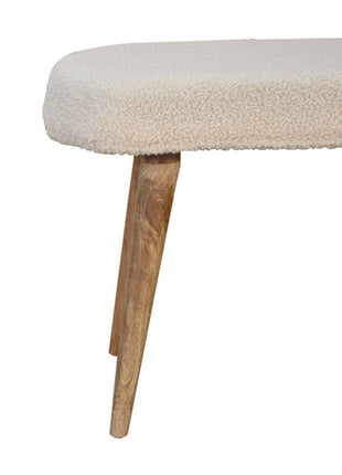 Cream Boucle Nordic Bench