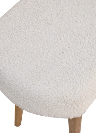 Cream Boucle Nordic Bench