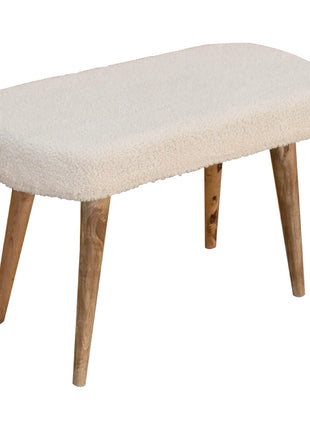 Cream Boucle Nordic Bench