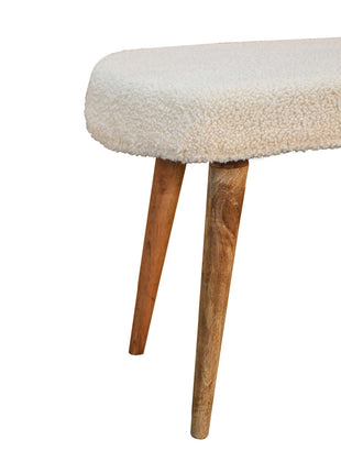 Cream Boucle Nordic Bench