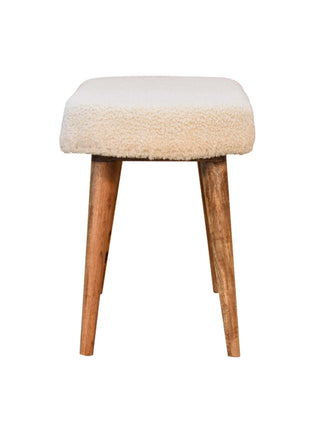 Cream Boucle Nordic Bench