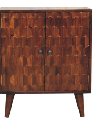 Chestnut Pineapple Carved Cabinet