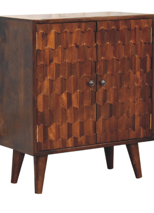 Chestnut Pineapple Carved Cabinet