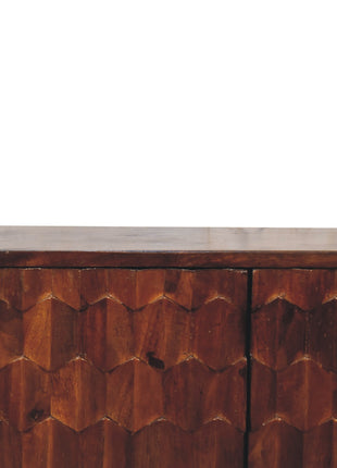 Chestnut Pineapple Carved Cabinet