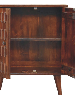 Chestnut Pineapple Carved Cabinet