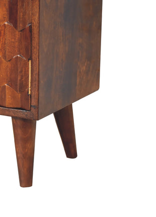 Chestnut Pineapple Carved Cabinet