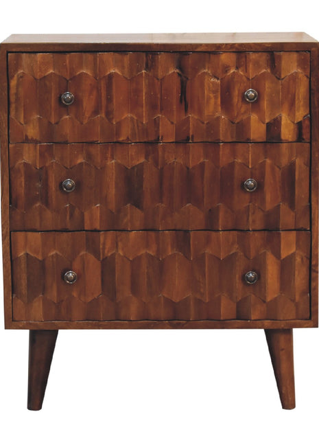 Chestnut Pineapple Carved Chest
